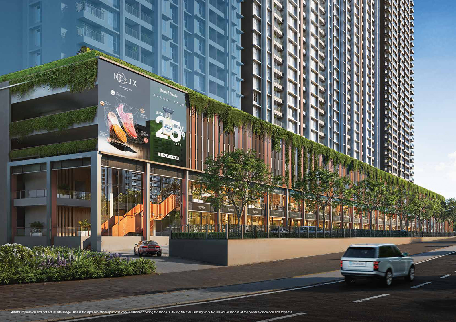 An illustration of the Godrej Evergreen Square community